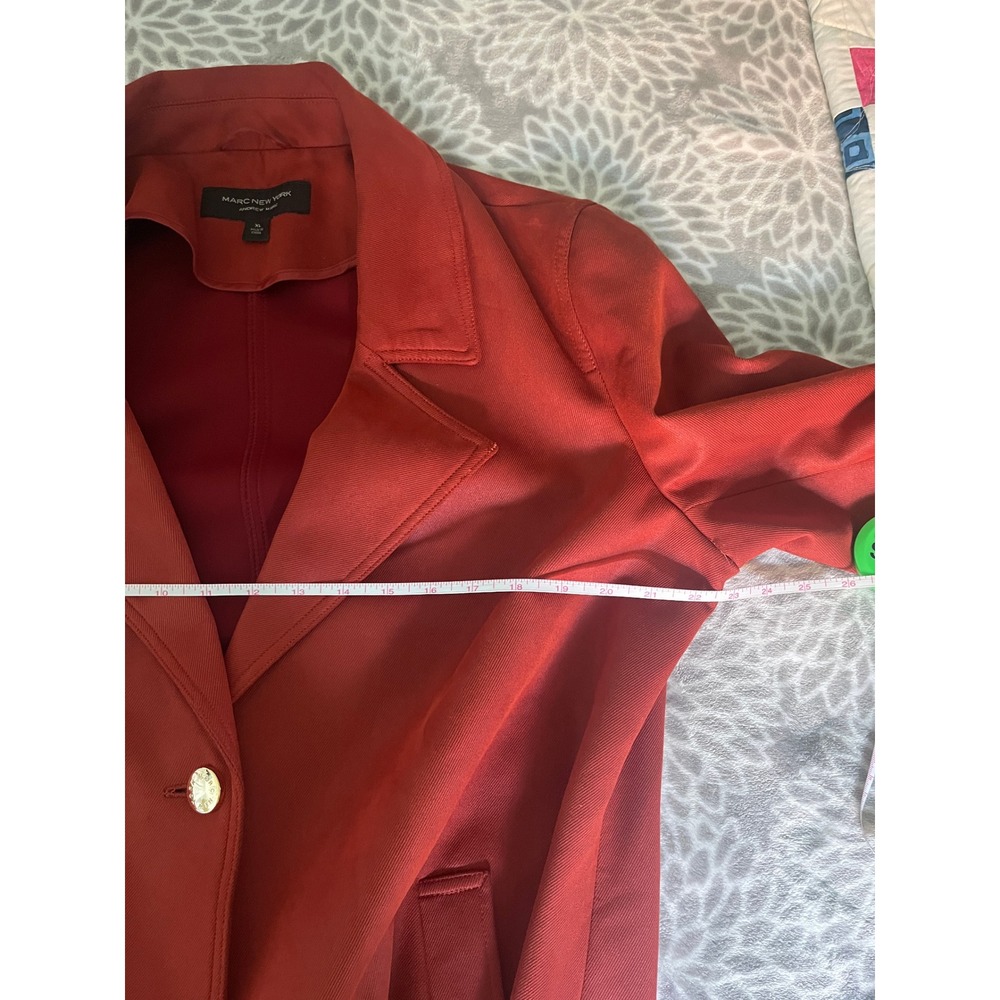 Andrew Marc New York Jacket Faux Suede Burnt Orange Rust Midi Coat Women Size XL - Picture 6 of 7